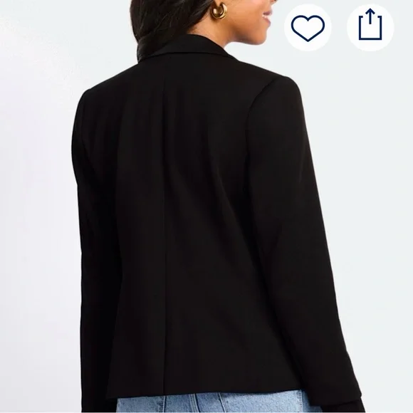 Knit Blazer With Rib Trim Sleeve - Picture 3 of 4